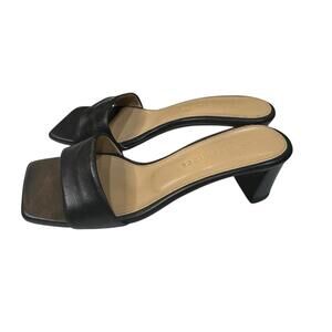 Dear Frances Women's Chaise Heeled Mule Size 36 Black Leather Slip On Dressy
